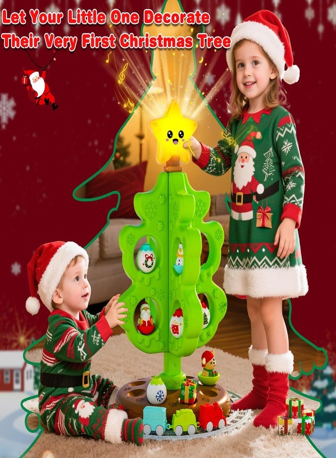 Surelect My First Christmas Tree for Toddlers, Musical Light Up Montessori Decor Toy with Ornaments, Mini Train Set, Roly Poly Toys, Finger Puppets, Birthday Xmas Gifts for Little Kids Boys and Girls - Image 2